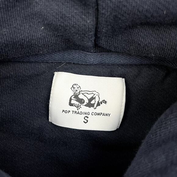 Pop Trading Company Hoodie Sweatshirt Adult Small Navy Blue Dancer Logo Pullover - Picture 5 of 10